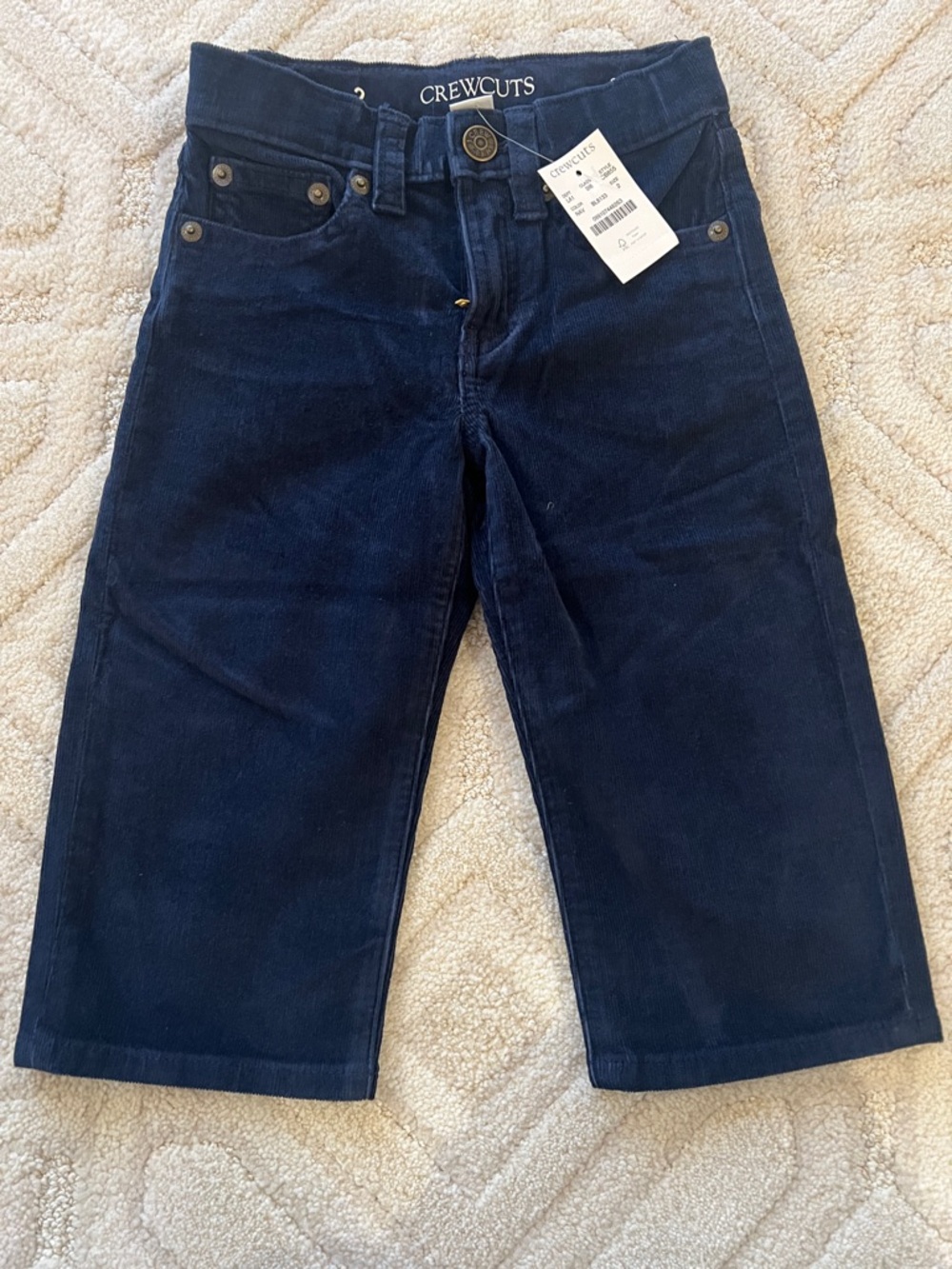 NWT JCREW Dark Navy Corduroy Straight-Leg Kids Pants